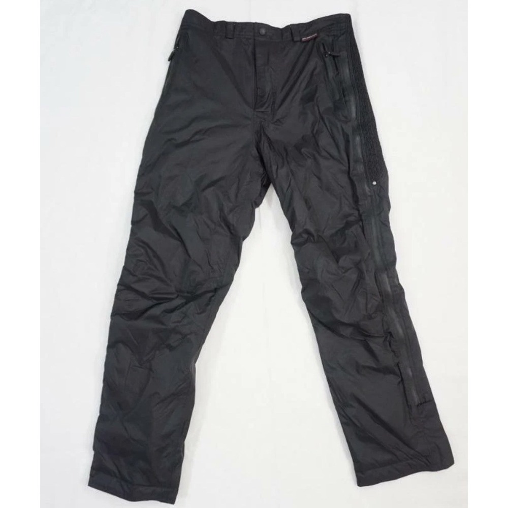 OLYMPIA MOTO SPORTS USED WOMEN 8 BLACK NYLON MOTORCYCLE RAIN WATERPROOF PANTS